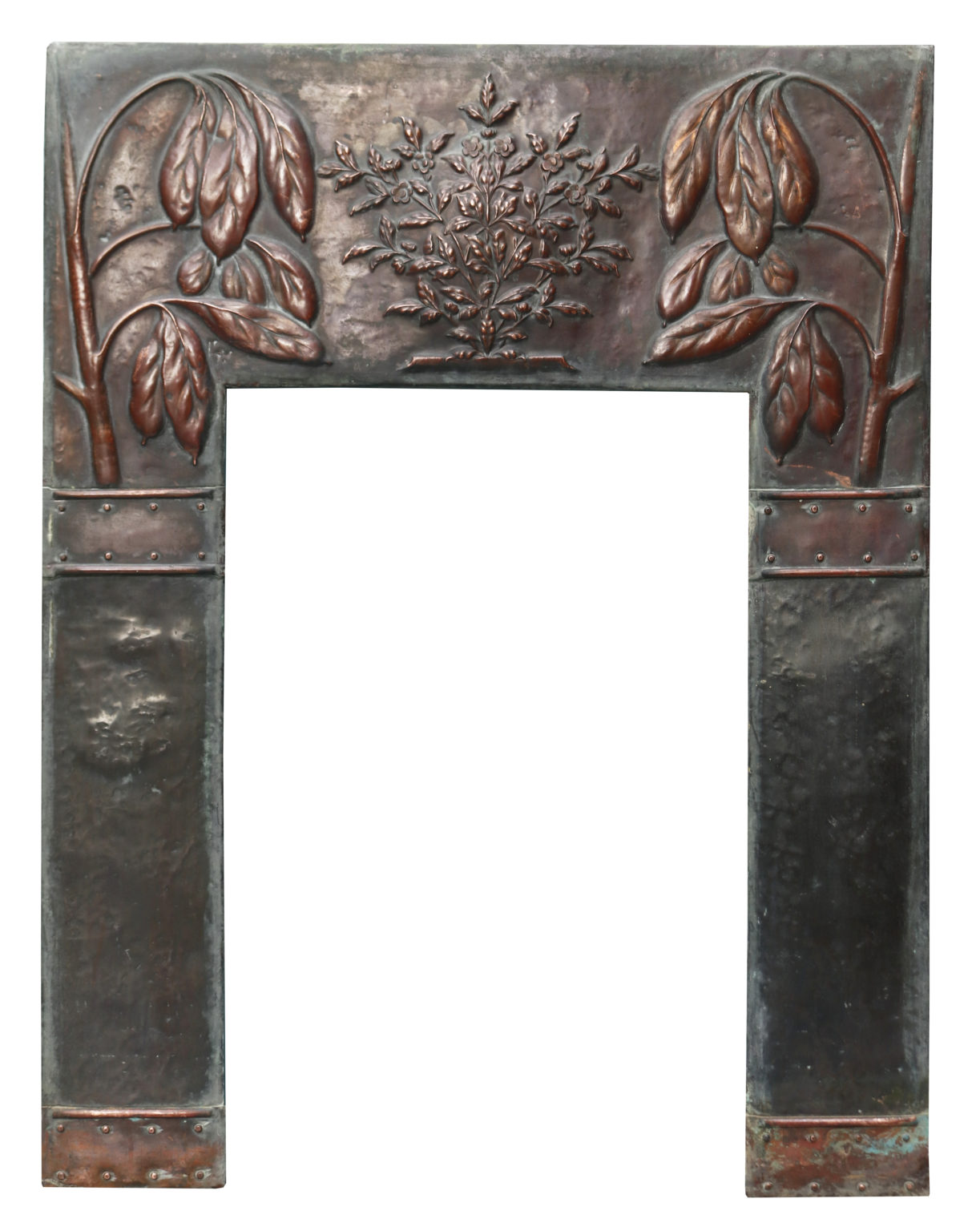 An Arts and Crafts Style Reclaimed Copper Fireplace Insert UK