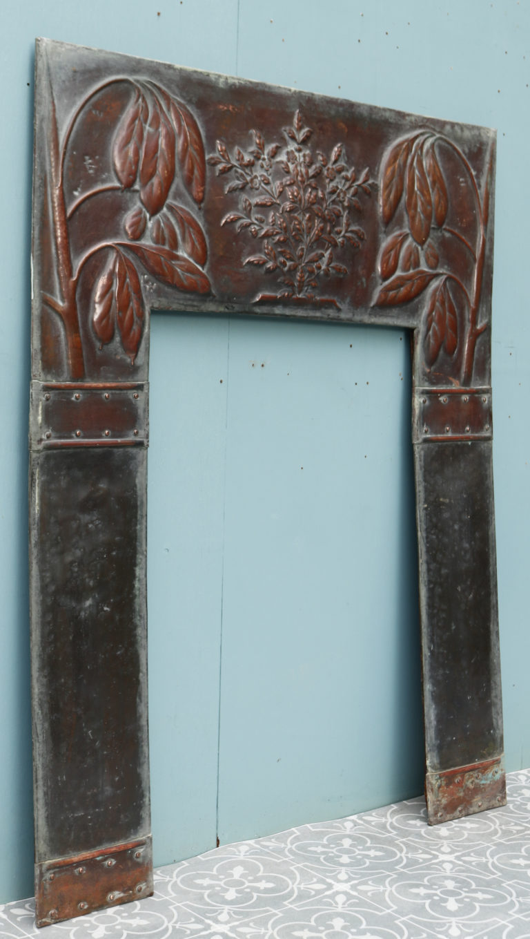An Arts and Crafts Style Reclaimed Copper Fireplace Insert UK