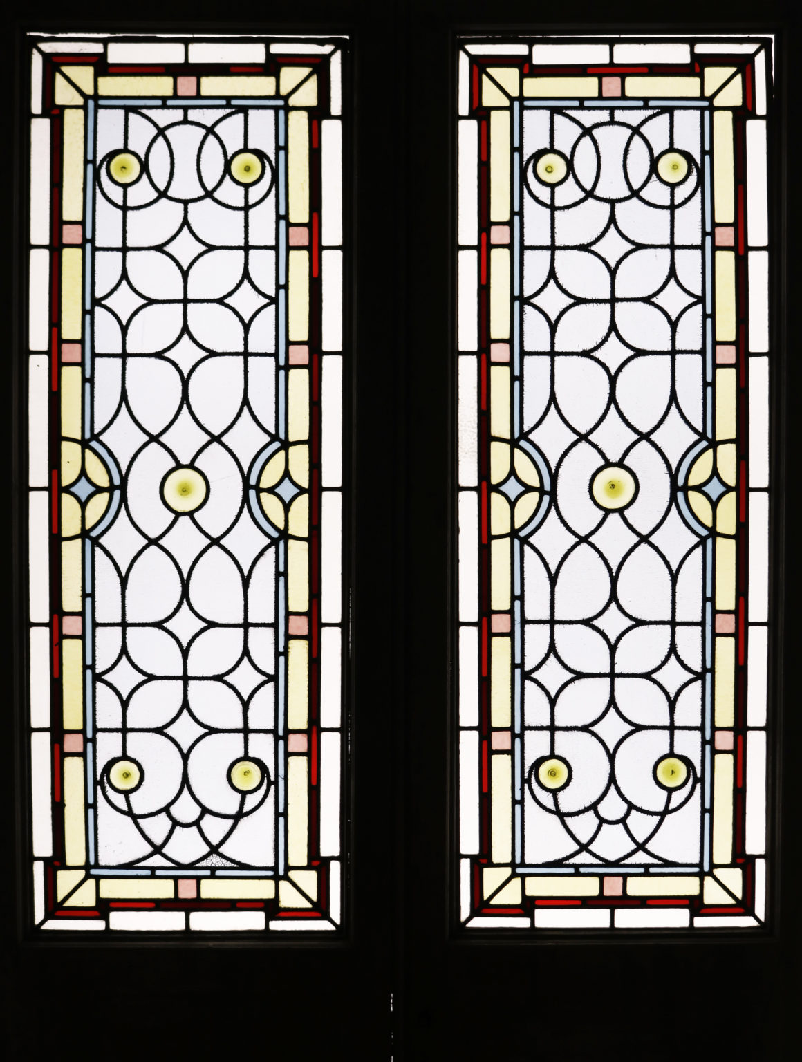 A Set of Reclaimed Stained Glass Doors UK Architectural Heritage