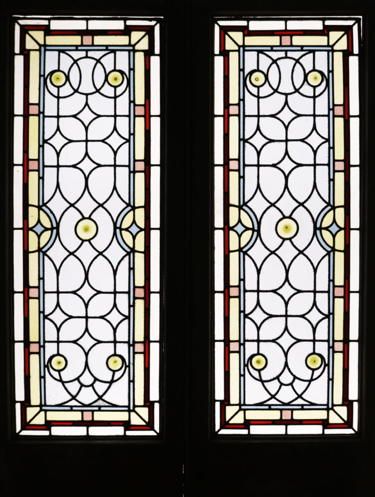 A Set of Reclaimed Stained Glass Doors UK Architectural Heritage