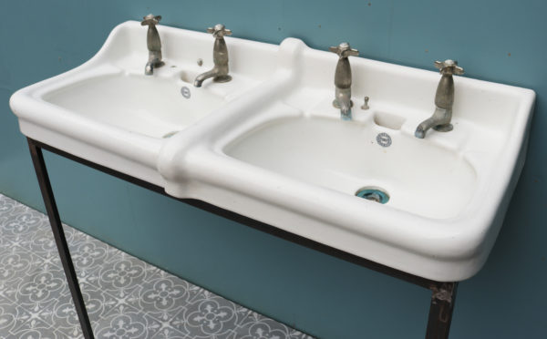 An Antique Double Wash Basin with Stand