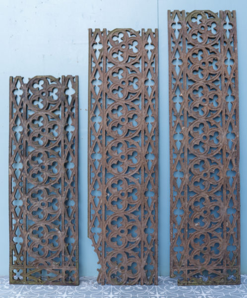 A Set of Fifteen Gothic Style Cast Iron Floor Grills 16m (52ft)