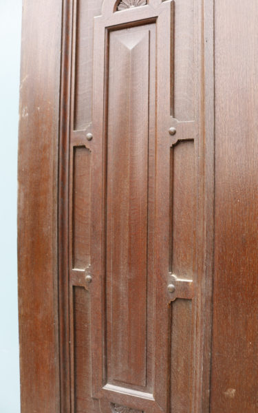 A Reclaimed Jacobean Style Carved Oak Interior Panel