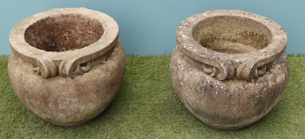 A Pair of Compton Style Stone Planters