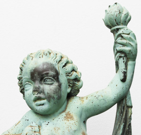 Antique Bronze Garden Statue of a Putto