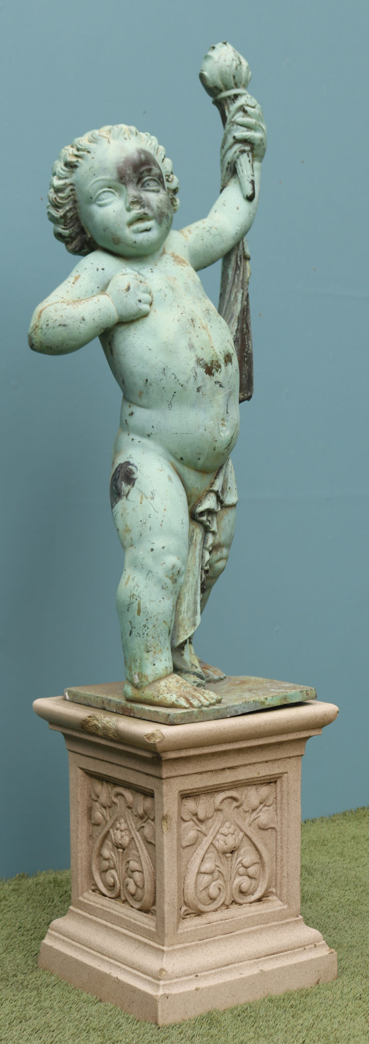 An Antique Bronze Garden Statue of a Putto UK Heritage