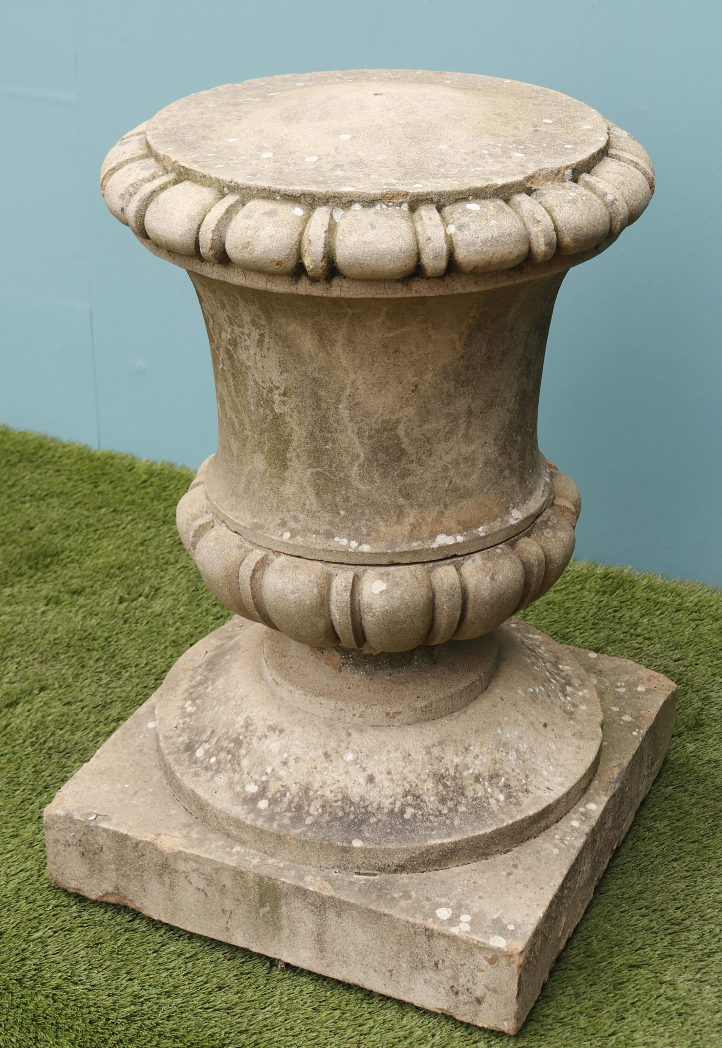 Reclaimed Antique Composition Stone Lidded Urn Finials - UK ...