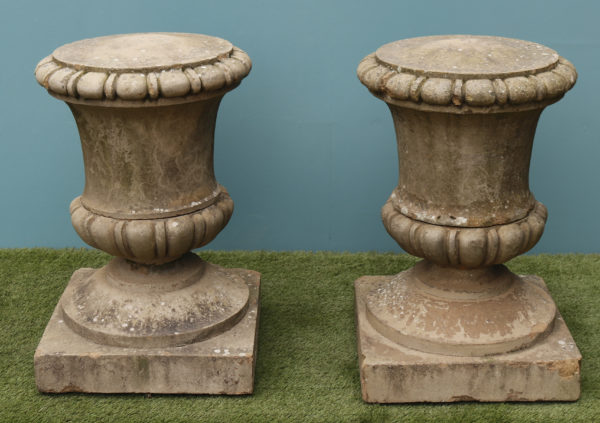 Reclaimed Antique Composition Stone Lidded Urn Finials
