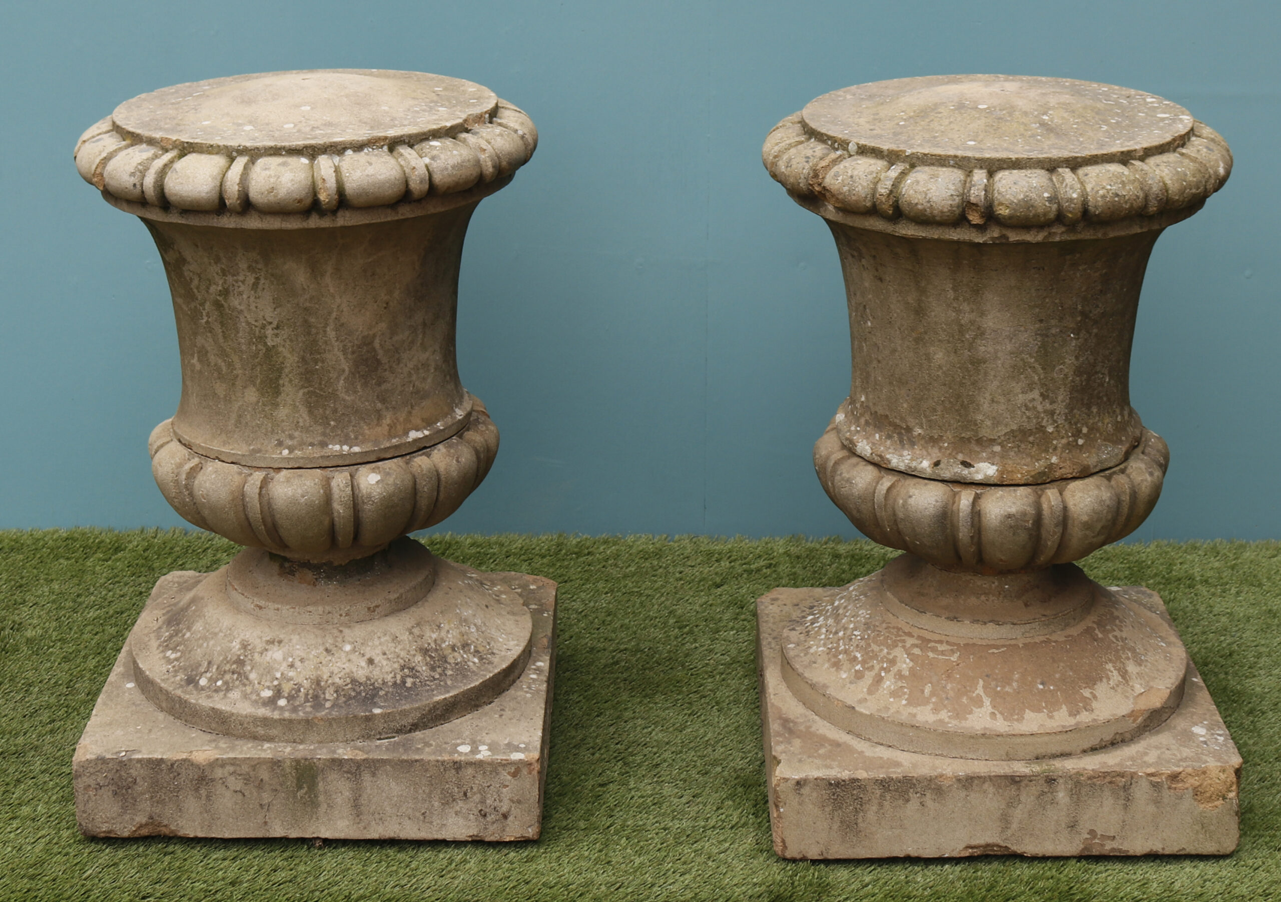 Reclaimed Antique Composition Stone Lidded Urn Finials - UK ...