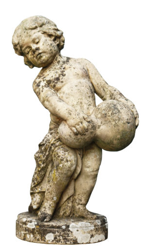 An Antique Terracotta Statue or Fountain of a Boy with a Water Pitcher
