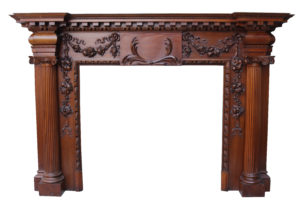 A Reclaimed Georgian Neoclassical Style Mahogany Fire Surround