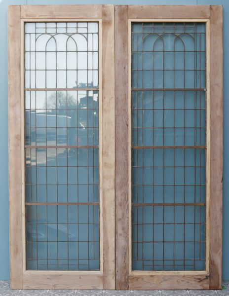 Set of Reclaimed Art Deco Copper-Light Double Doors