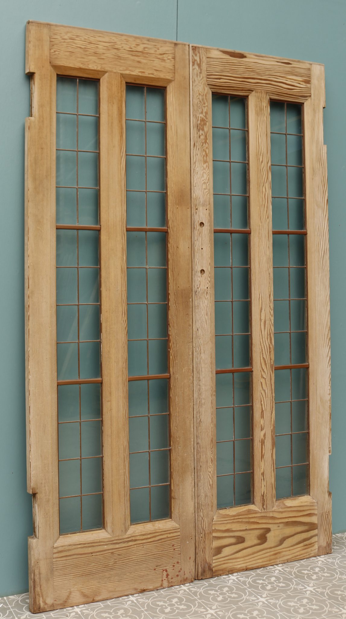 Reclaimed Art Deco Style CopperLight Double Doors UK Architectural