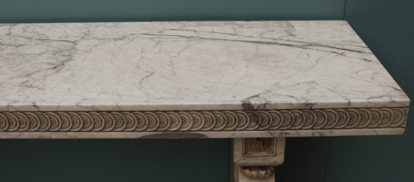 A Large Scale Antique Carrara Marble Console Table