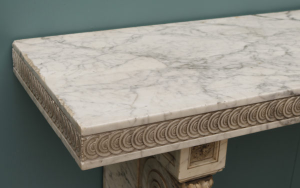 A Large Scale Antique Carrara Marble Console Table