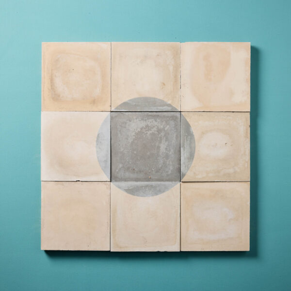 Reclaimed Black and White Circle Pattern Encaustic Tiles 1.4 m2 (15 ft2)