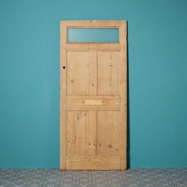 Reclaimed Glazed & Etched Glass Pine Door