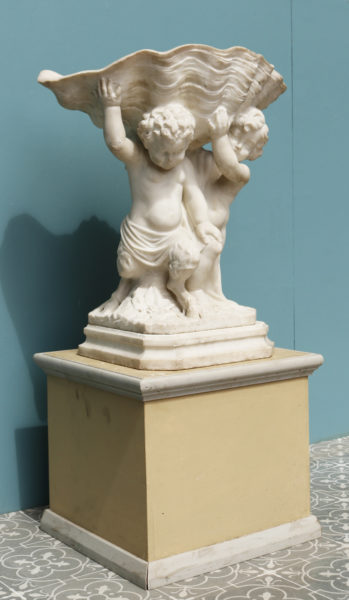 An Antique Italian Carved Marble Figural Fountain Group
