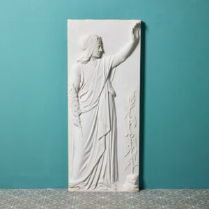 A Large Antique Statuary Marble Plaque of a Classical Figure