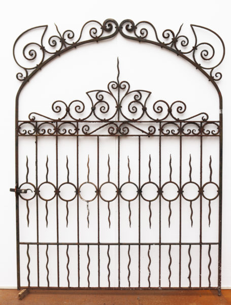 Wide Antique Wrought Iron Victorian Style Gate