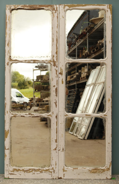 Pair of Antique Mirrored Oak Doors
