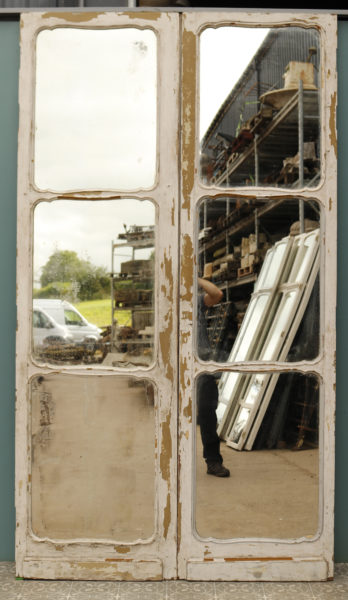 Set of Antique Mirrored Oak Doors