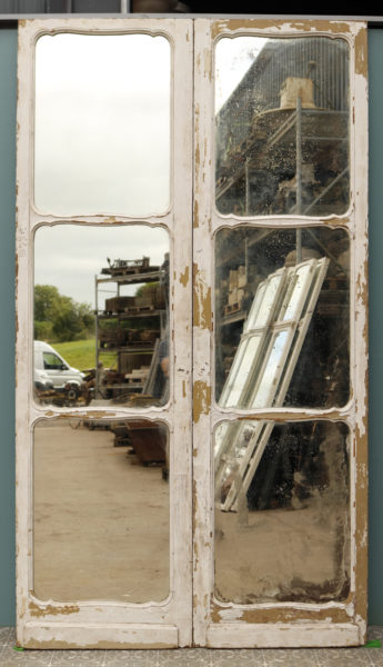 Set of Antique Mirrored Oak Doors