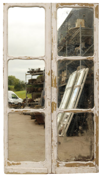 Pair of Mirrored Oak Doors