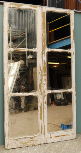 Set of Antique Mirrored Oak Doors