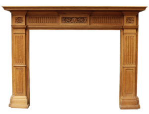 Antique English Carved Oak Fireplace