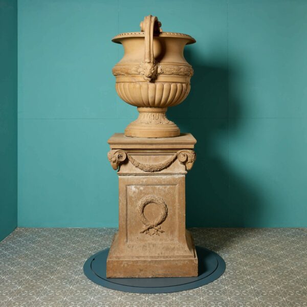 Neoclassical Style Urn on Pedestal by Doulton & Co.