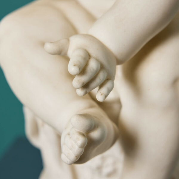 Auguste Moreau Marble Statue of Infant
