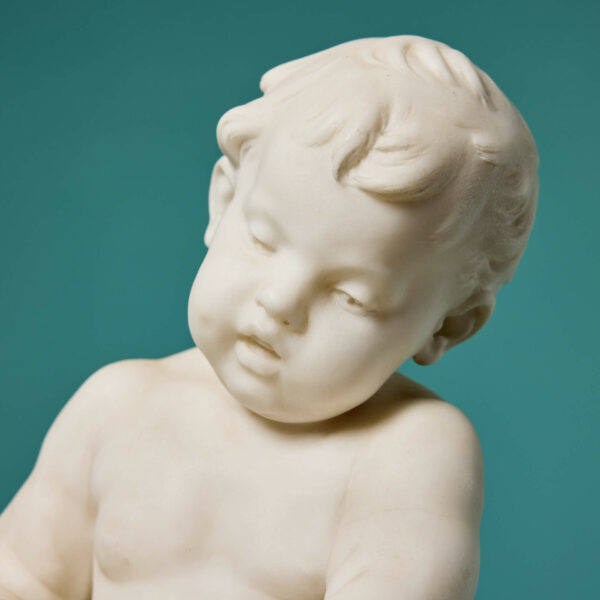 Auguste Moreau Marble Statue of Infant