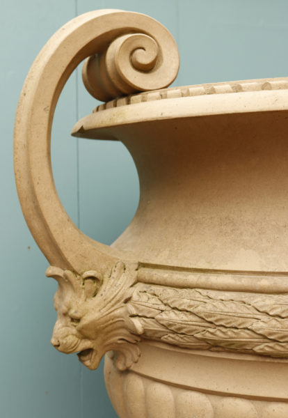 Monumental Neoclassical Style Doulton Urn on Pedestal