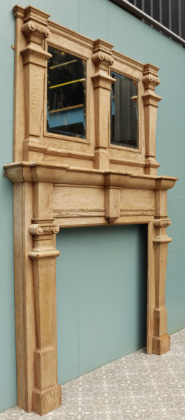 Jacobean Style Fireplace with Mirrored Overmantel