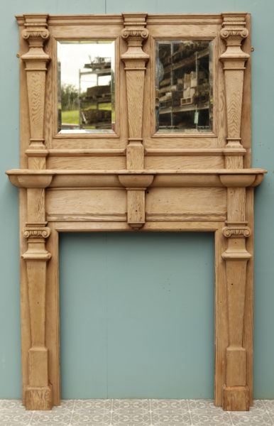 Jacobean Style Fireplace with Mirrored Overmantel