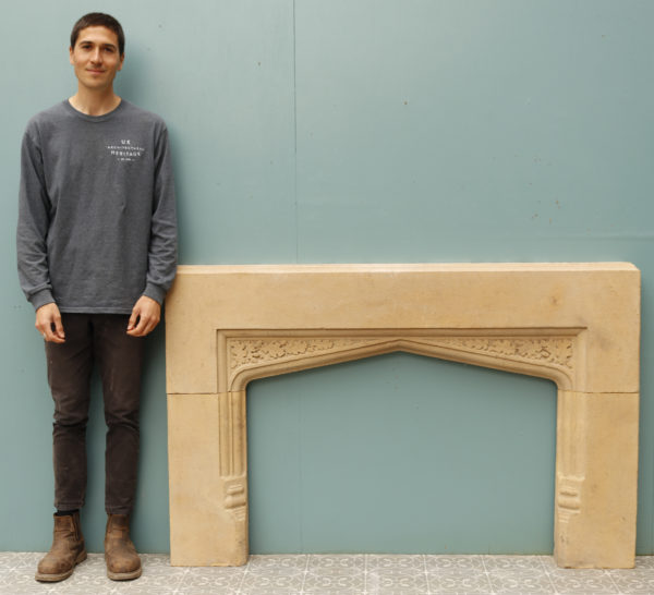 Late Victorian Carved Limestone Fire Surround