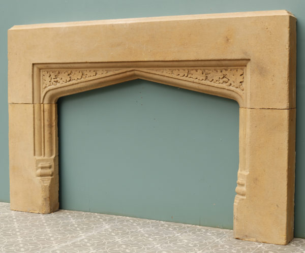 Late Victorian Carved Limestone Fire Surround