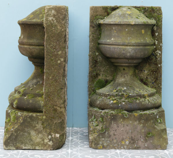 Pair of Reclaimed York Stone Urn Stop Finials