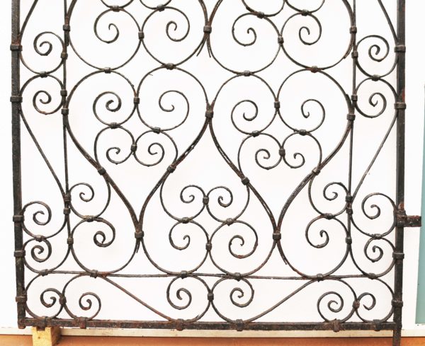 Antique Wrought Iron Gate with Scroll Design