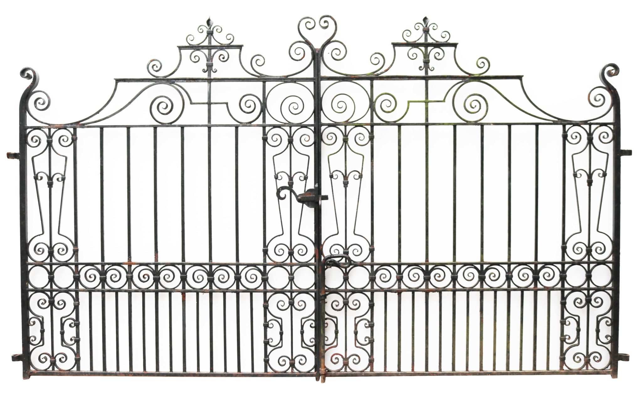 Set of Reclaimed Wrought Iron Driveway Gates 3.2m - UK Architectural ...