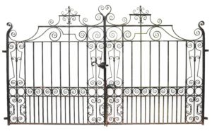 Set of Reclaimed Wrought Iron Driveway Gates 3.2m