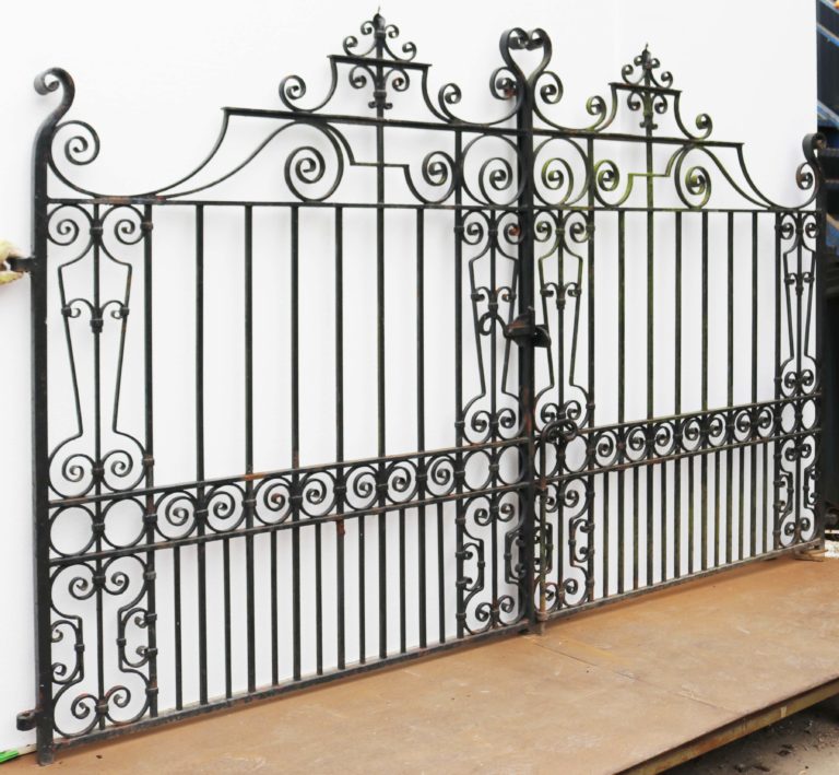 Set of Reclaimed Wrought Iron Driveway Gates 3.2m - UK Architectural ...