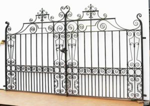 Set of Reclaimed Wrought Iron Driveway Gates 3.2m - UK Architectural ...