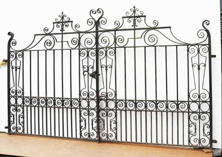 Set Of Reclaimed Wrought Iron Driveway Gates 3.2m - Uk Architectural 