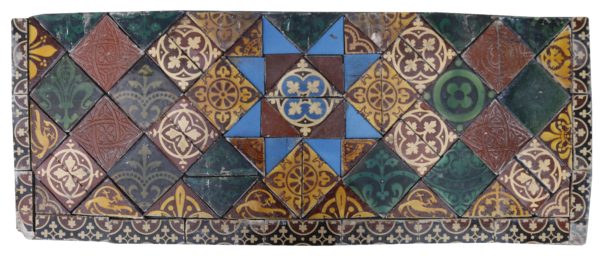 Antique Victorian Encaustic ‘Maw' Tile Panel