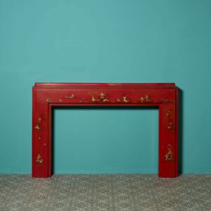 Reclaimed Red Chinoiserie Painted Fireplace
