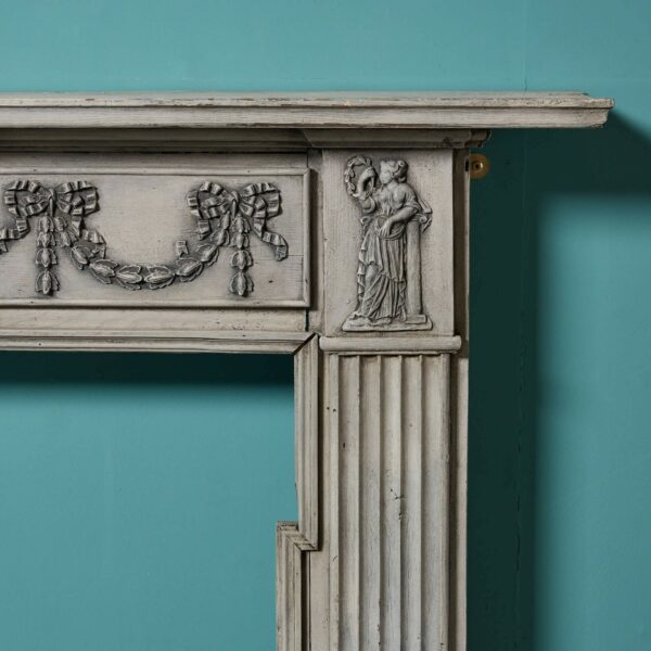 Antique Pine & Composition Neoclassical Fireplace