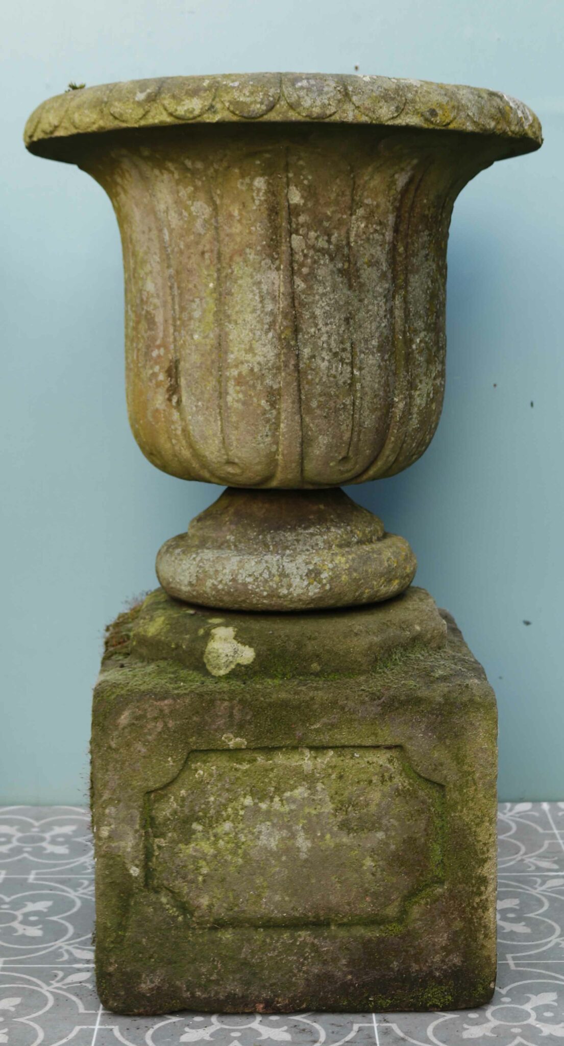 Pair of English Carved Sandstone Urns - UK Architectural Heritage