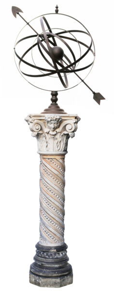 Antique Terracotta Garden Armillary Sundial